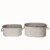 Transpac Metal Red Harvest Herringbone Baskets Set Of 2