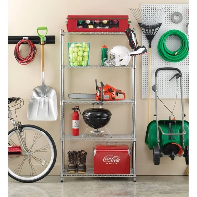 Whitmor Supreme 5 Tier Shelving Chrome Silver - Image 2