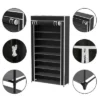 Hastings Home Freestanding Tiered Shoe Rack With Dust Cover - Black