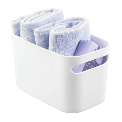 MDesign Plastic Bathroom Vanity Storage Organizer Bin, 10" Long, 4 Pack - Image 5