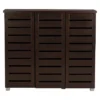 Adalwin Modern And Contemporary 3-Door Wooden Entryway Shoes Storage Cabinet - Dark Brown - Baxton Studio