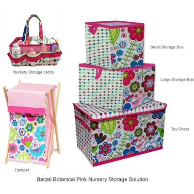 Bacati - Botanical Pink Storage Box Large - Image 4