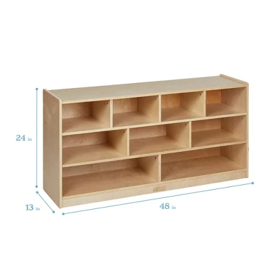 ECR4Kids Mobile Block Storage Unit, Large, Classroom Furniture, Natural