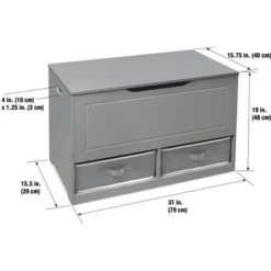 Up And Down Toy And Storage Box And Bench With Two Baskets - Gray