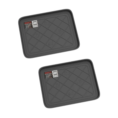 All Weather Boot Tray - Small Water-Resistant Plastic Utility Shoe Mat For Indoor And Outdoor Use In All Seasons By Stalwart (Set Of Two, Dark Grey) - Image 7