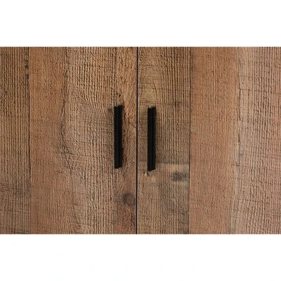 2 Door Cyrille Wood Shoe Cabinet Brown - Baxton Studio - Image 4