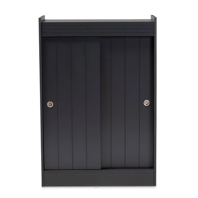 2 Door Leone Finished Wood Entryway Shoe Storage Cabinet Black - Baxton Studio - Image 7