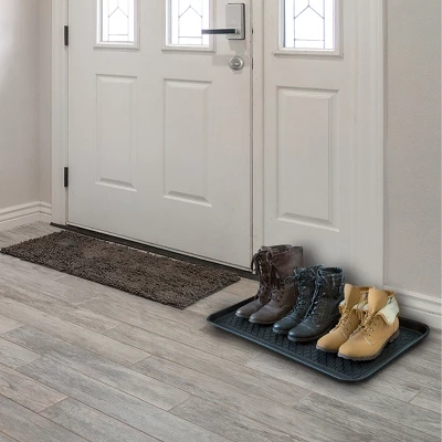Large All-Weather Indoor/Outdoor Boot Tray - Weather-Resistant Plastic Shoe Mat With Raised Edge For Entryways, Decks, And Patios By Stalwart (Black) - Image 6